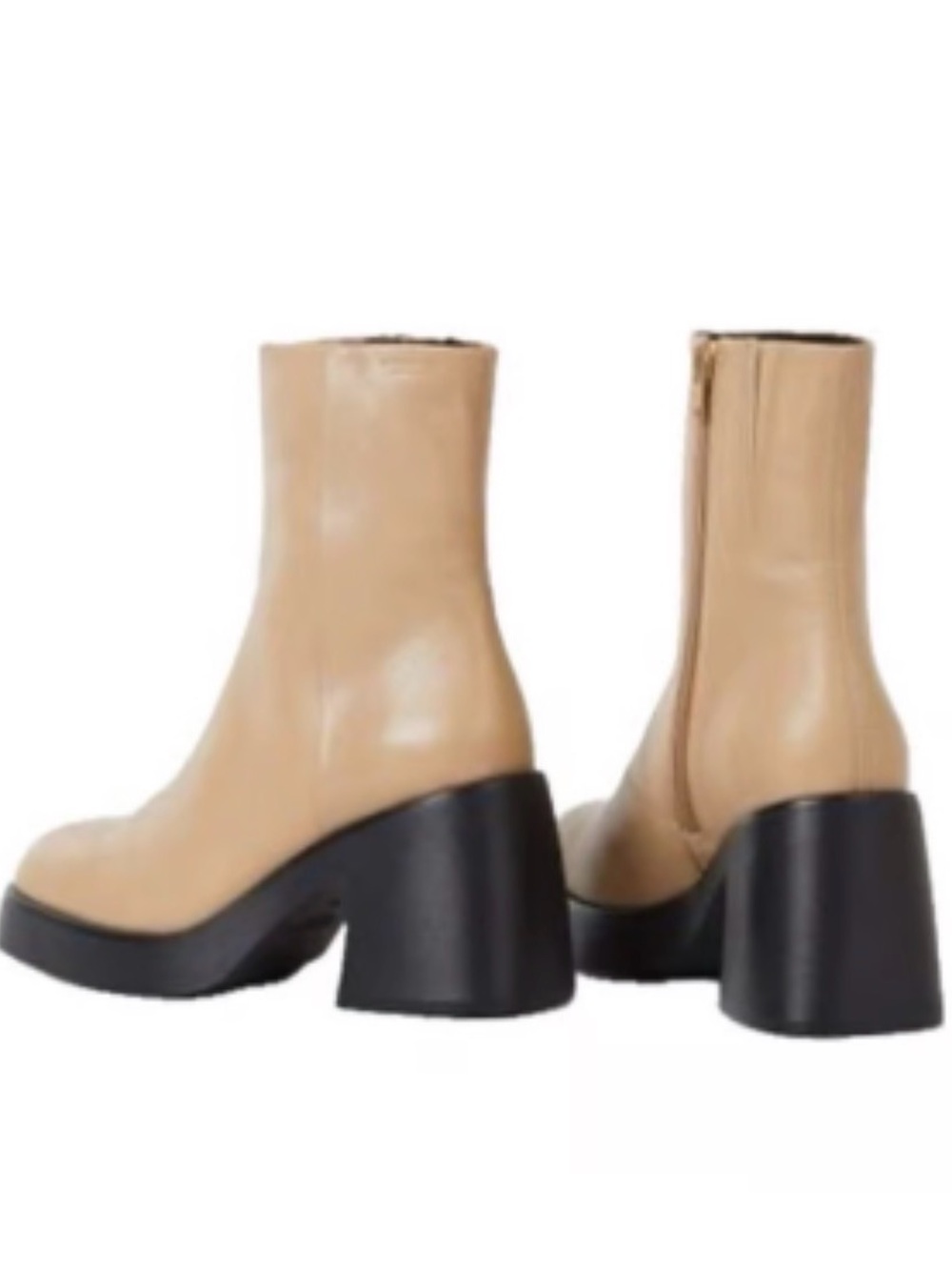 Vagabond Brooke Cream Leather Platform Ankle Boots